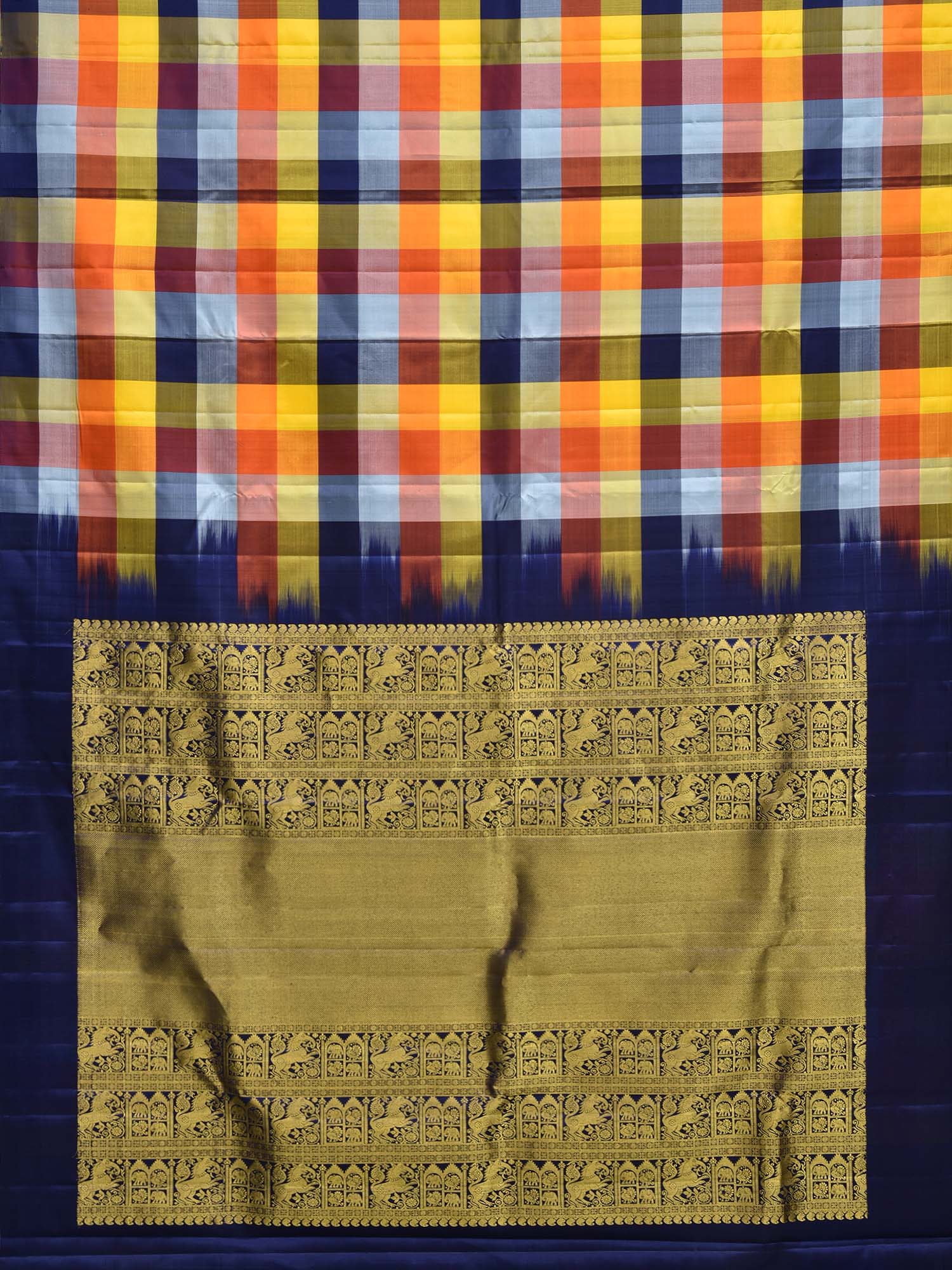 PEACH BANARAS SILK HANDLOOM SAREE WITH SMALL MANGO BUTA DESIGN B0268